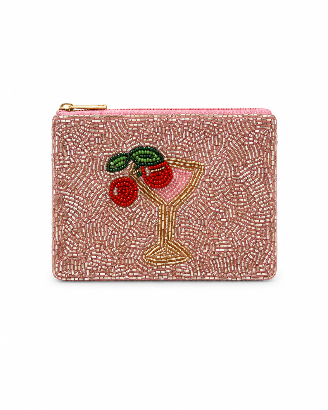 Cherry Beaded Coin Purse