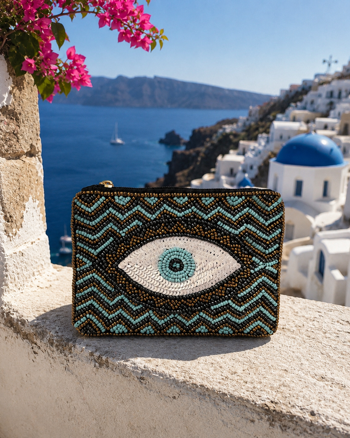 Eye Beaded Coin Purse