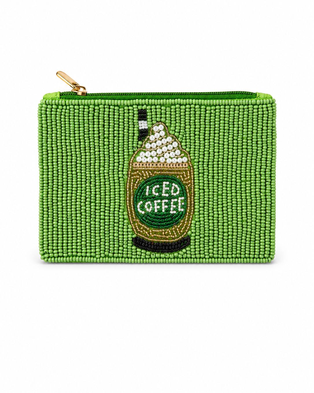 Iced Coffee Beaded Coin Purse