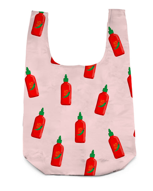 2 in 1 HOT SAUCE Reusable Shopping Bag & Bag charm